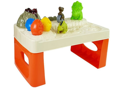 Mesa plasticina dinossauros vulcão lava luminosa