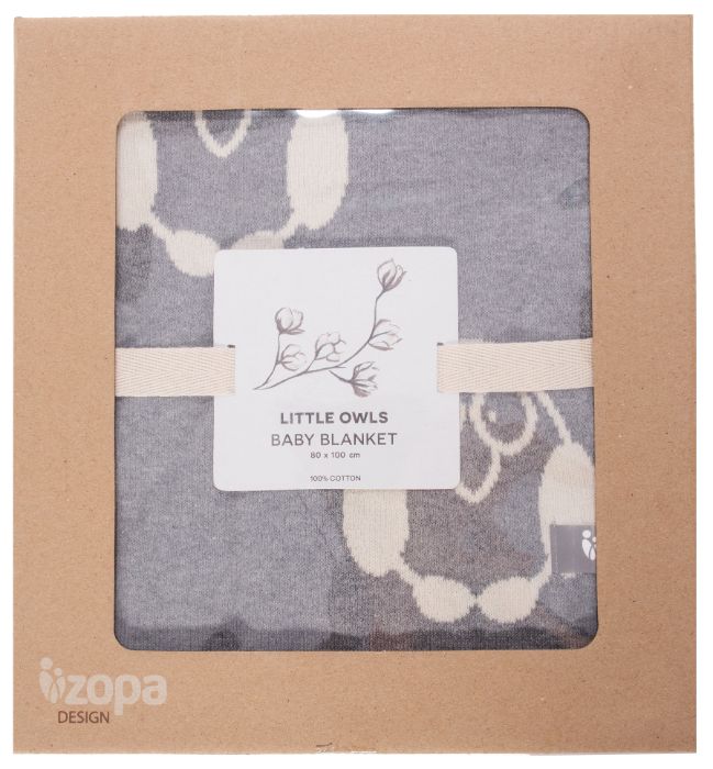 Cobertor de bebé Zopa Little Owl Grey