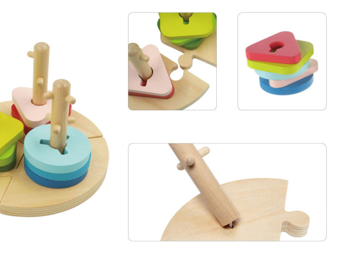 Puzzle montessori de madeira Zopa