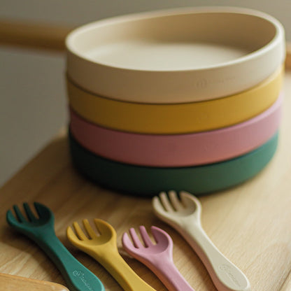 Prato de silicone com ventosa Petite&Mars Take&Match Misty Green