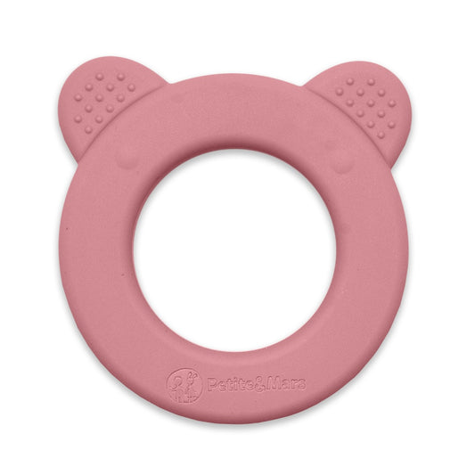 Mordedor de silicone com chocalho Petite&Mars Beary Dusty Rose