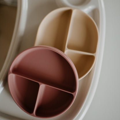 Prato redondo de silicone dividido Petite&Mars Take&Match Dusty Rose