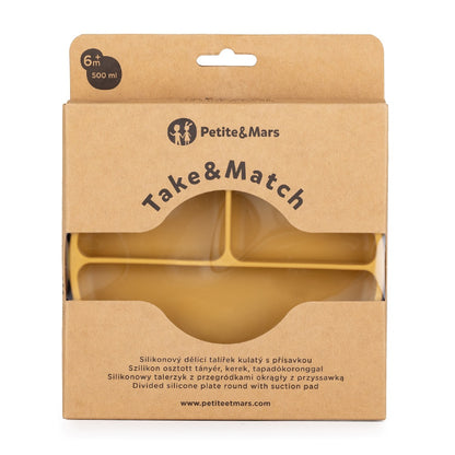 Prato redondo de silicone dividido Petite&Mars Take&Match Intense Ochre