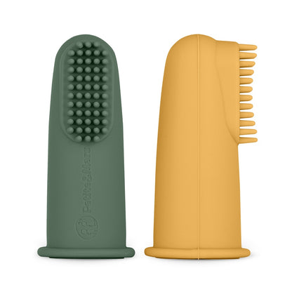 Escovas de dente de silicone Petite&Mars Ochre&Green