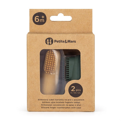 Escovas de dente de silicone Petite&Mars Ochre&Green