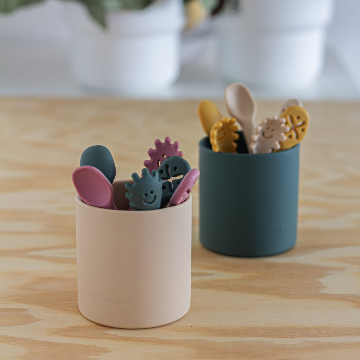 Conjunto de colheres de silicone 3 peças Petite&Mars Take&Match Desert Sand