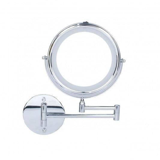 Espelho de maquilhagem com LED 20 cm cromado
