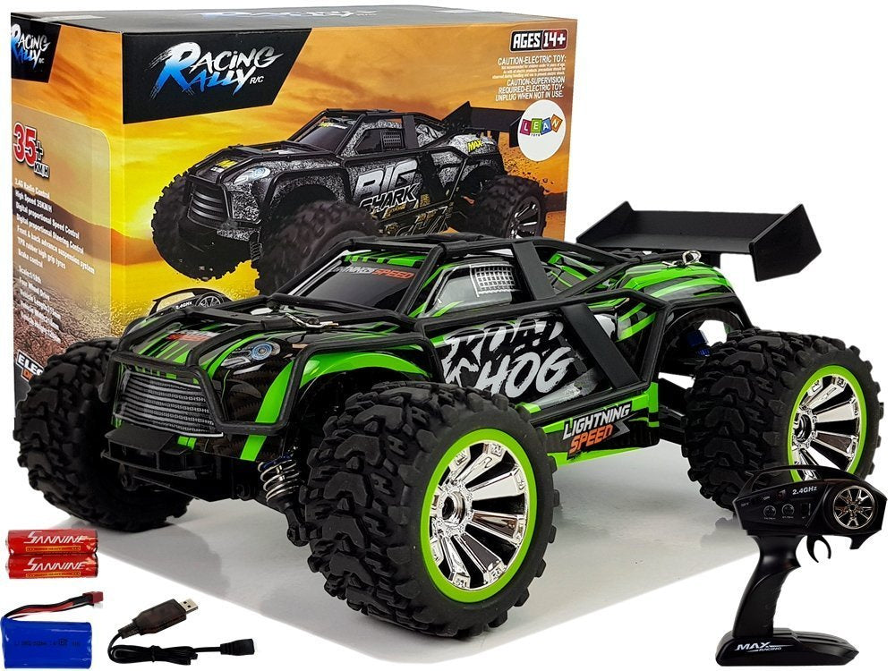 Carro todo-o-terreno telecomandado verde 2.4G 1:18 35 km/h