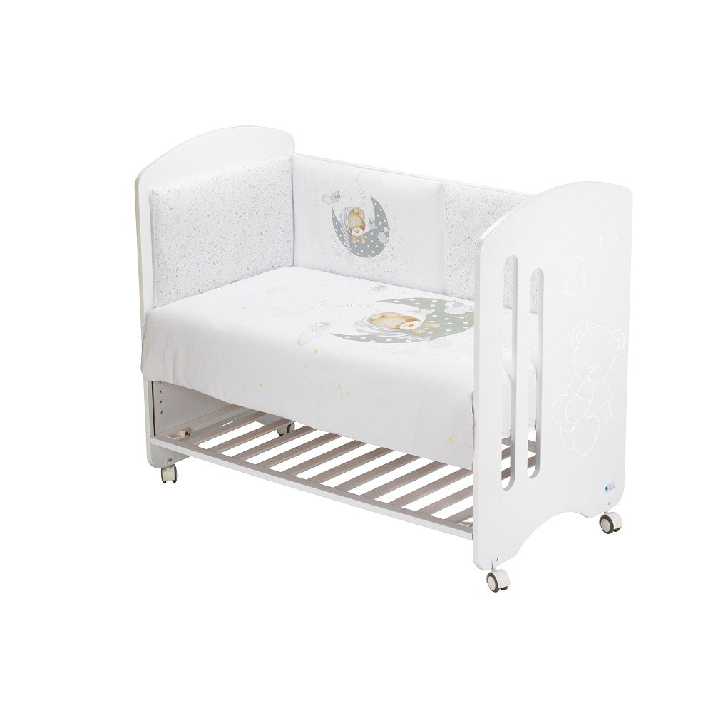 Conjunto 2 Pçs Amovivel (Colcha+Protetor De Cama) Bear Sleeping Cinza Interbaby