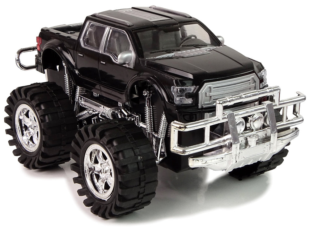 Conjunto veículos monster truck preto caravana branca 58 cm