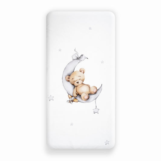 Conjunto 2 Capa de Edredão Urso Lua Estrelas Cinzento Interbaby
