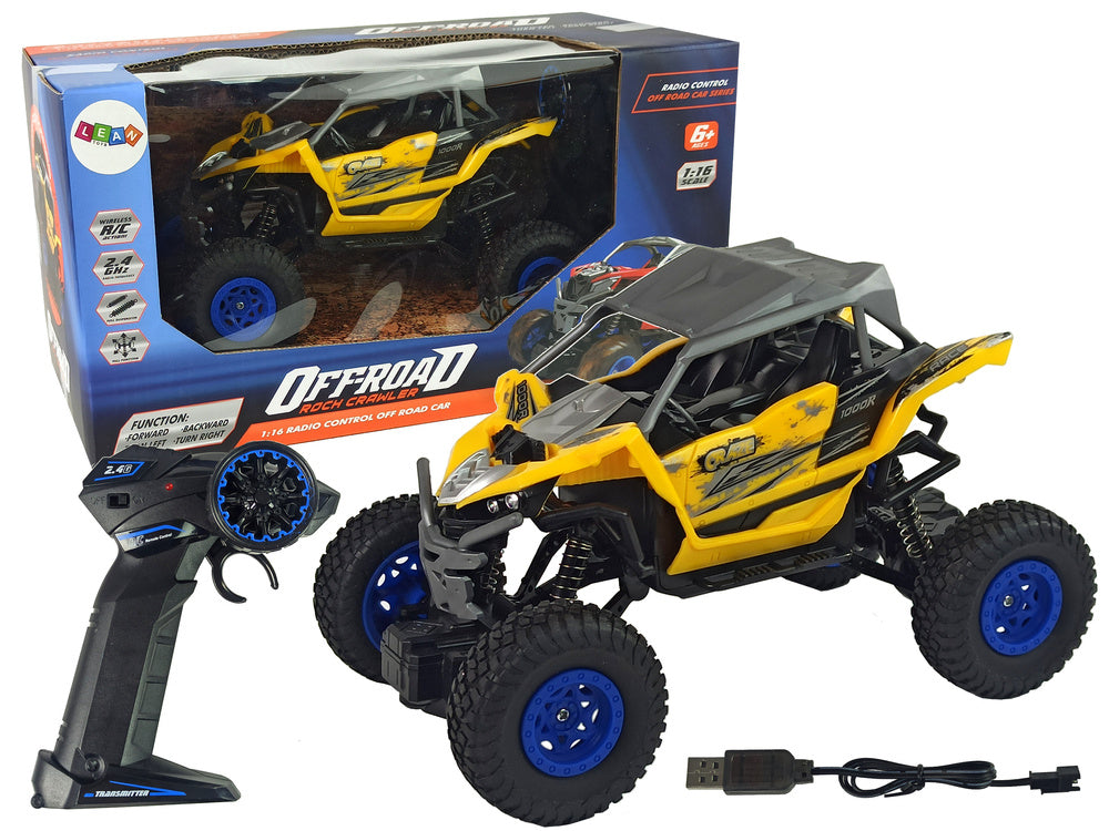 Carro telecomandado off-road 2.4GHz amarelo 1:16