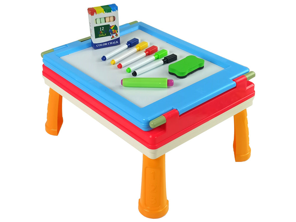 Quadro magnético giz mesa azul 3 em 1