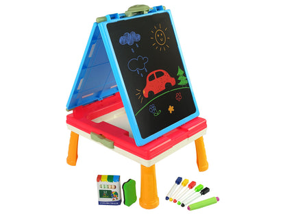 Quadro magnético giz mesa azul 3 em 1