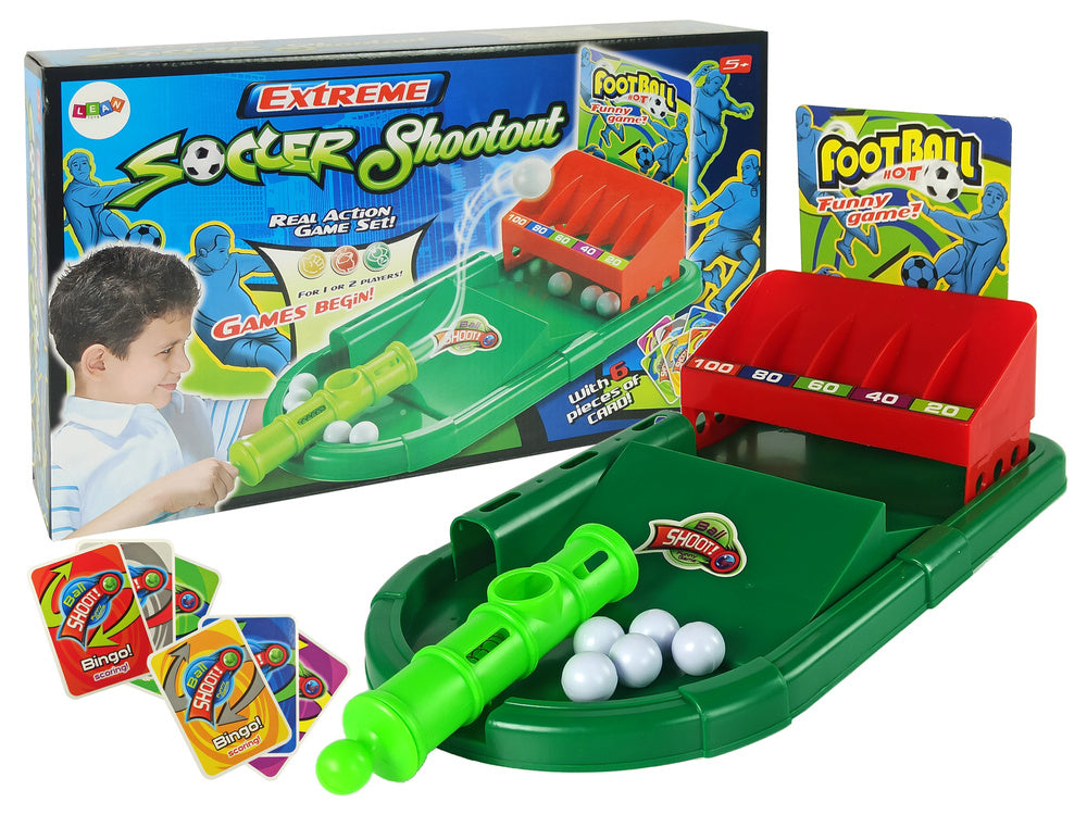 Jogo lançador bolas futebol com cartas pontos