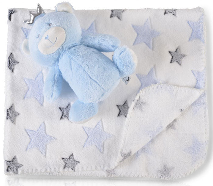 Cobertor de bebé com brinquedo Cangaroo Bear blue