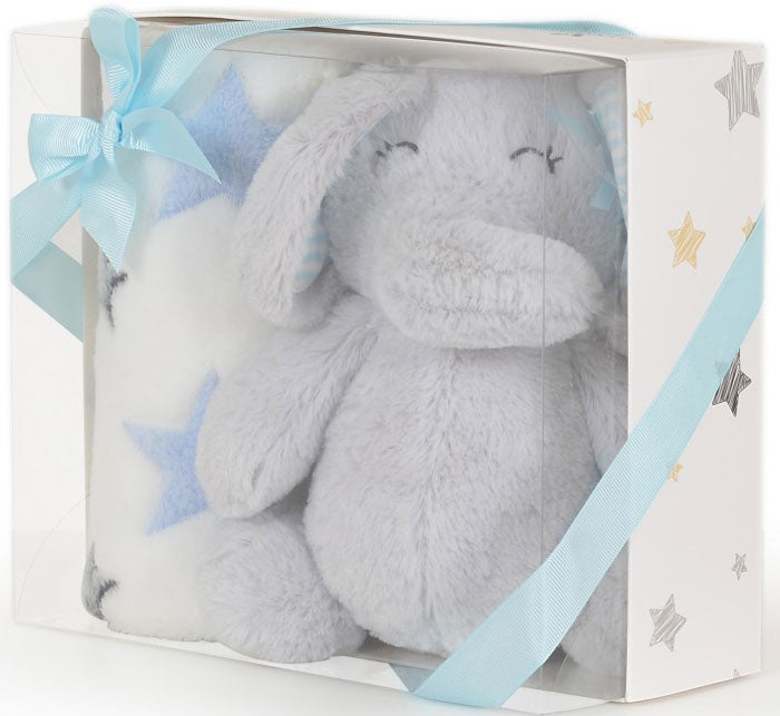 Cobertor de bebé com brinquedo Cangaroo Elephant blue