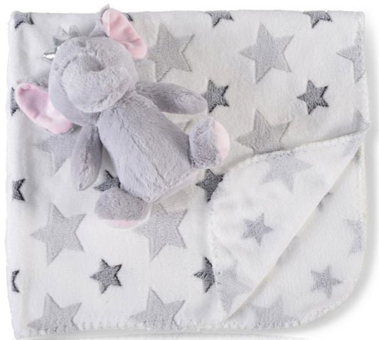 Cobertor de bebé com brinquedo Cangaroo Elephant grey