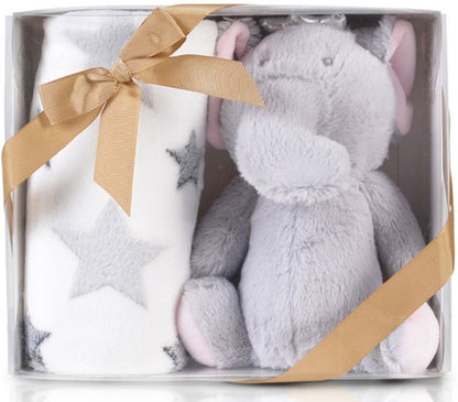 Cobertor de bebé com brinquedo Cangaroo Elephant grey