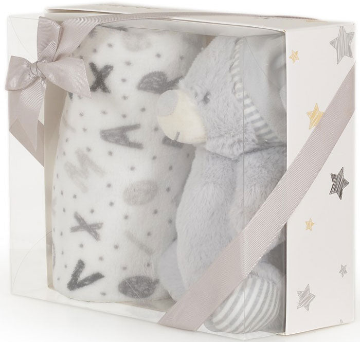 Cobertor de bebé com brinquedo Cangaroo Bear grey