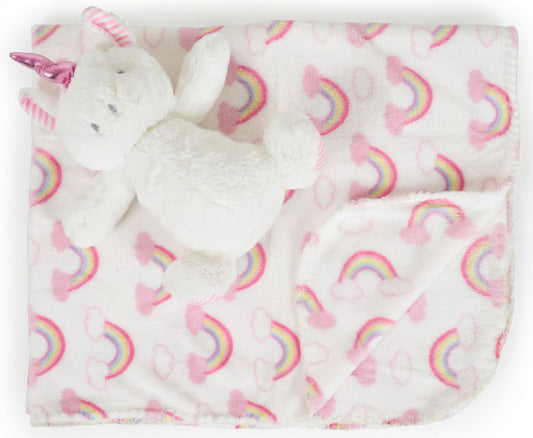 Cobertor de bebé com brinquedo Cangaroo Unicorn rainbow
