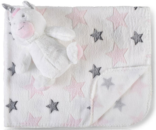 Cobertor de bebé com brinquedo Cangaroo Unicorn stars