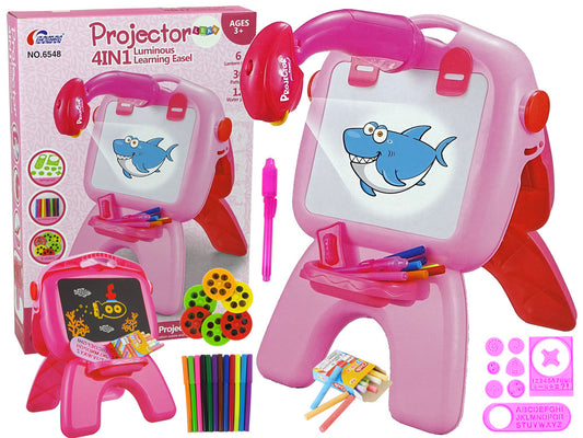 Quadro dupla face giz marcadores projetor rosa