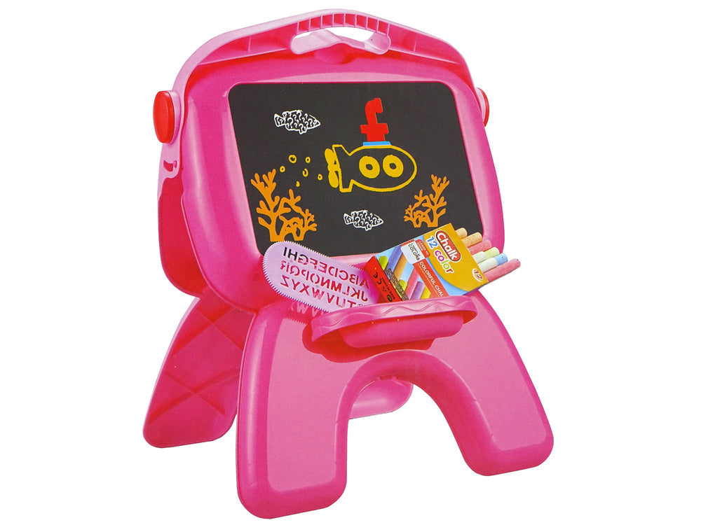 Quadro dupla face giz marcadores projetor rosa