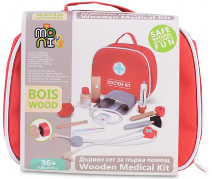 Kit médico em madeira 10 peças Moni