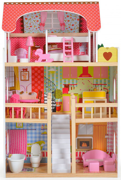 Casa de bonecas em madeira 17 peças Moni Emily