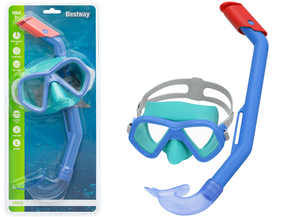 Conjunto Máscara e Tubo Bestway Dominator Azul e Verde