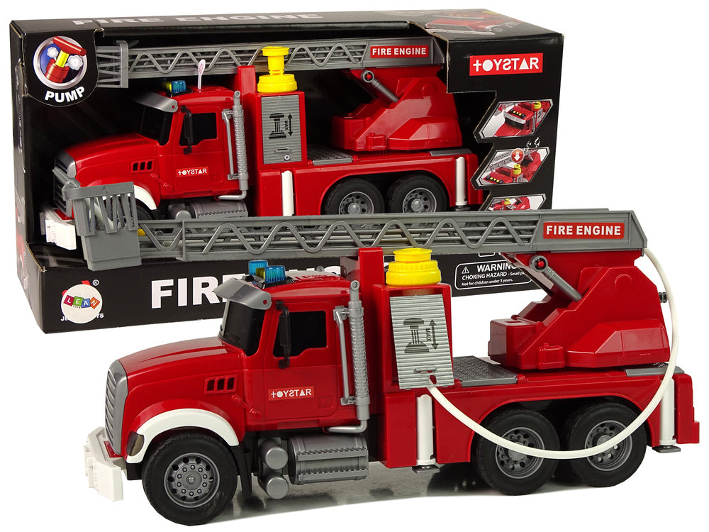 Camião bombeiros vermelho água luz som