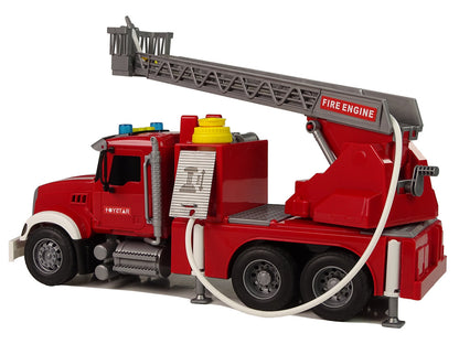 Camião bombeiros vermelho água luz som