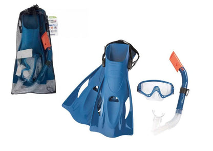 Conjunto de Mergulho Bestway Azul Escuro com Barbatanas, Máscara e Tubo