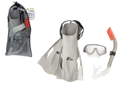 Conjunto mergulho cinzento máscara barbatanas tubo Bestway