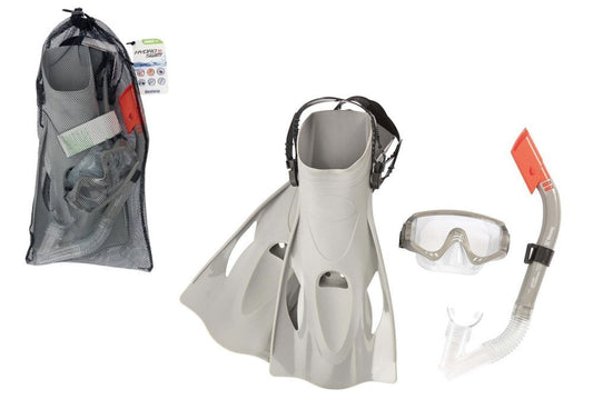 Conjunto mergulho cinzento máscara barbatanas tubo Bestway