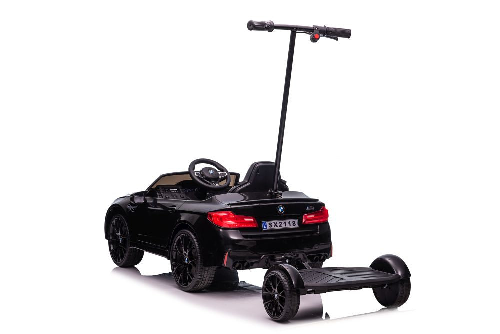 Carro elétrico BMW M5 com controlo parental preto lacado