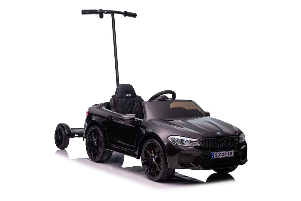 Carro elétrico BMW M5 com controlo parental preto lacado