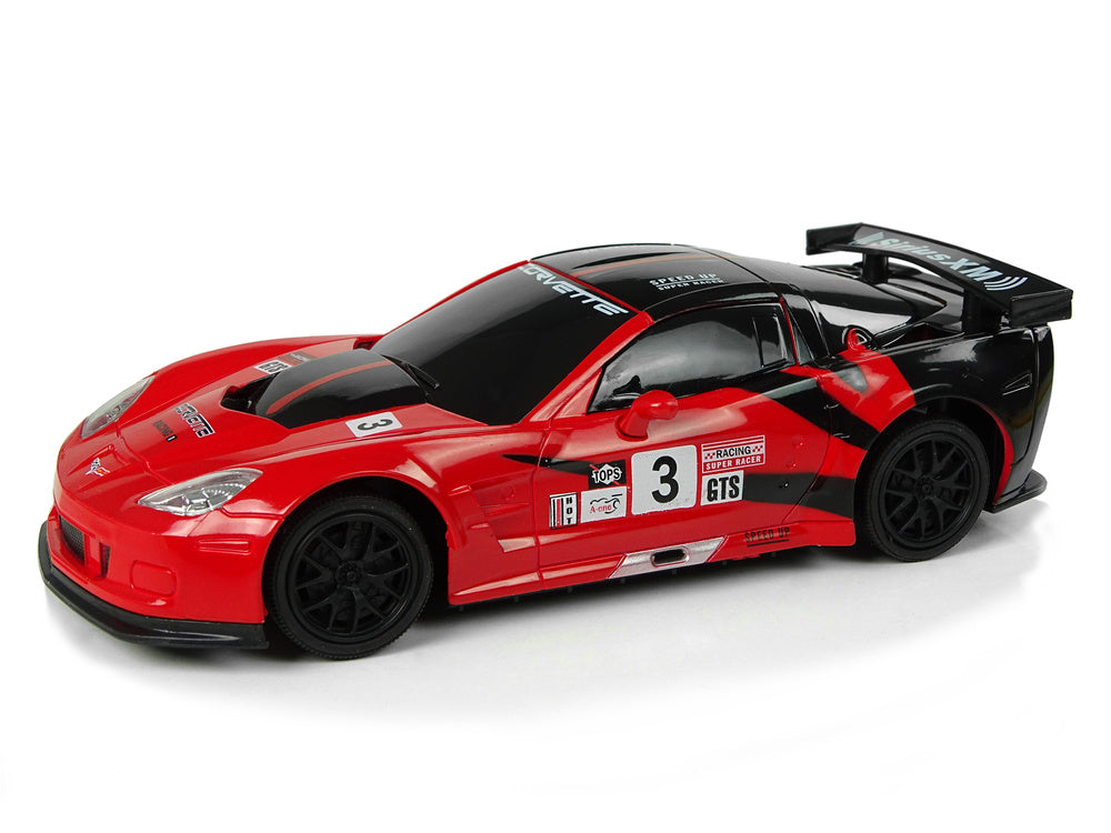 Carro telecomandado Corvette C6.R vermelho 1:24 luzes 2.4G