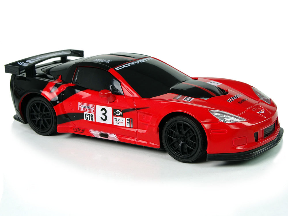 Carro telecomandado Corvette C6.R vermelho 1:24 luzes 2.4G