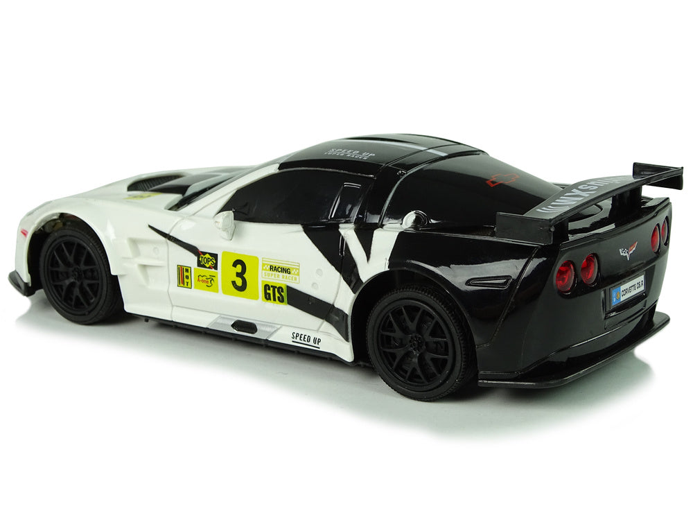 Carro telecomandado Corvette C6.R branco 1:24 luzes 2.4G