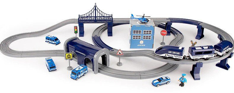 Comboio polícia cidade azul
