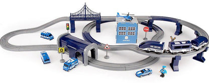 Comboio polícia cidade azul