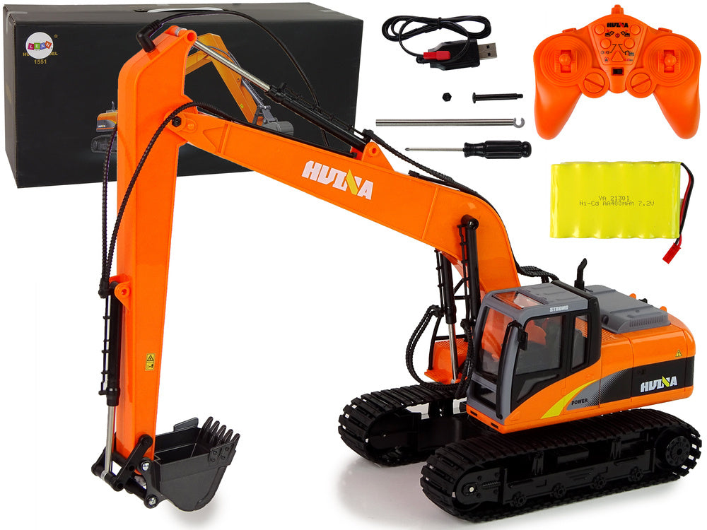 Escavadora crawler telecomandada 2.4GHz luzes 15 funções