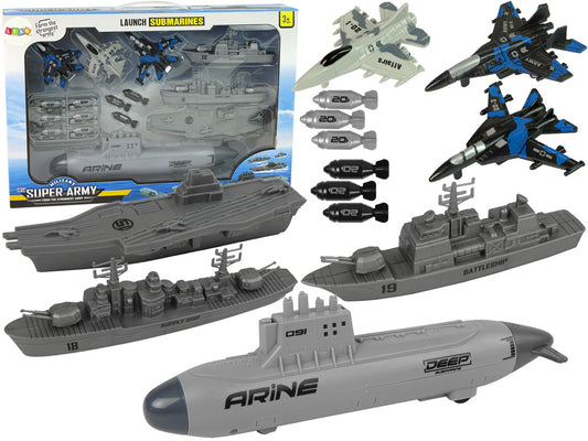 Base naval brinquedo jatos bombas