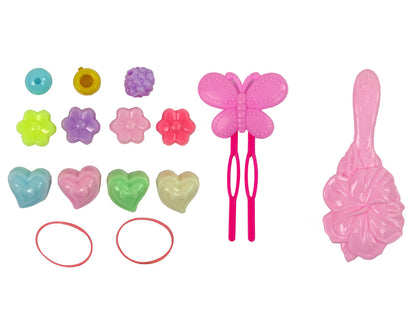 Acessórios cabeça boneca contas molas coloridas