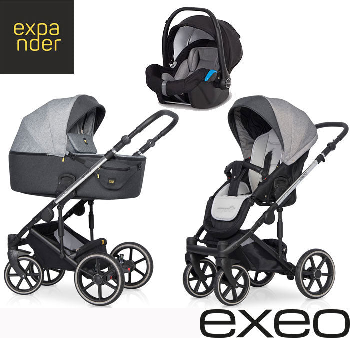 EXPANDER - Carrinho multifuncional EXEO + KITE ISOFIX READY Carbon