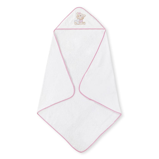 Toalha de banho 100X100 Algodão Terry+Escova&Comb Love You Branco/Rosa Interbaby