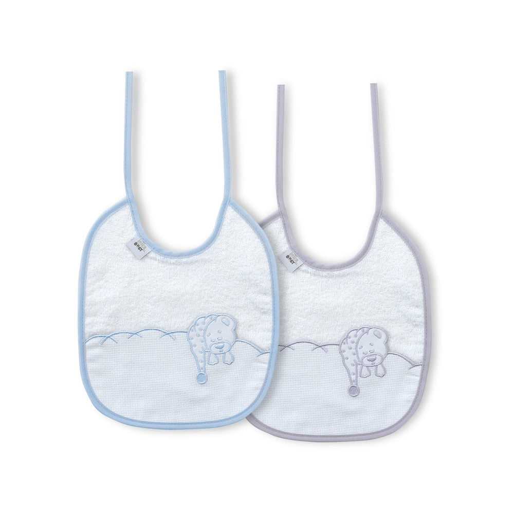 Babete (Pack 2 Unidades) 100% Algodão Cinza & Azul F Interbaby