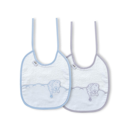 Babete (Pack 2 Unidades) 100% Algodão Cinza & Azul F Interbaby